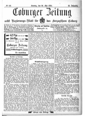 Coburger Zeitung Sonntag 28. Mai 1893