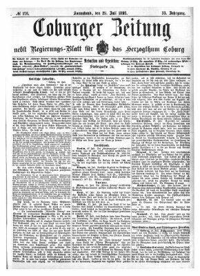 Coburger Zeitung Samstag 29. Juli 1893
