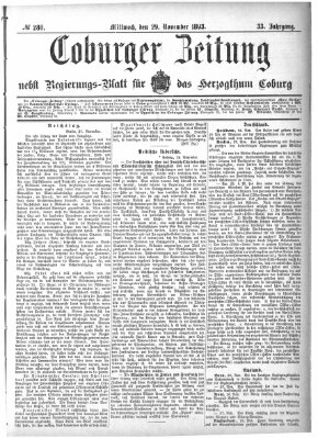 Coburger Zeitung Mittwoch 29. November 1893
