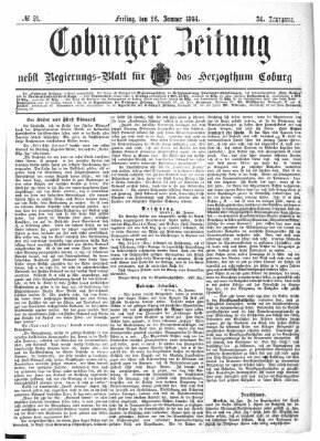 Coburger Zeitung Freitag 26. Januar 1894