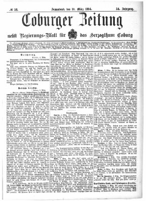 Coburger Zeitung Samstag 10. März 1894