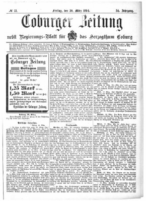 Coburger Zeitung Freitag 30. März 1894