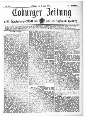 Coburger Zeitung Freitag 8. Juni 1894