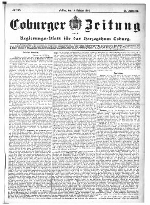 Coburger Zeitung Freitag 19. Oktober 1894