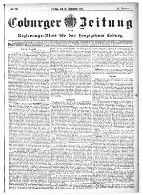 Coburger Zeitung Freitag 30. November 1894