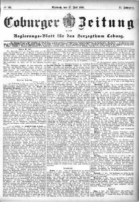 Coburger Zeitung Mittwoch 17. Juli 1895