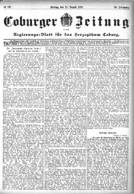 Coburger Zeitung Freitag 23. August 1895