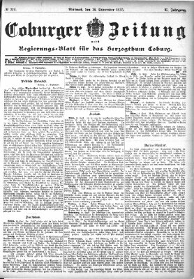Coburger Zeitung Mittwoch 18. September 1895