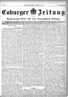 Coburger Zeitung Samstag 12. Oktober 1895