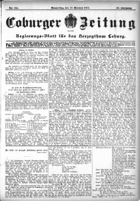 Coburger Zeitung Donnerstag 17. Oktober 1895