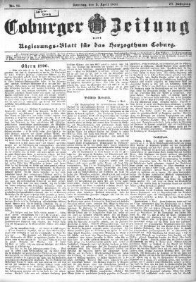 Coburger Zeitung Sonntag 5. April 1896