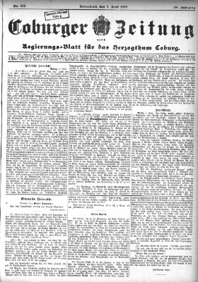 Coburger Zeitung Samstag 6. Juni 1896