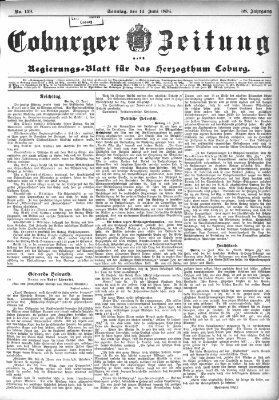 Coburger Zeitung Sonntag 14. Juni 1896