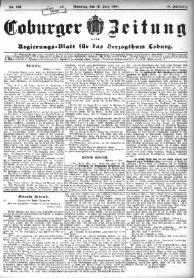 Coburger Zeitung Dienstag 16. Juni 1896