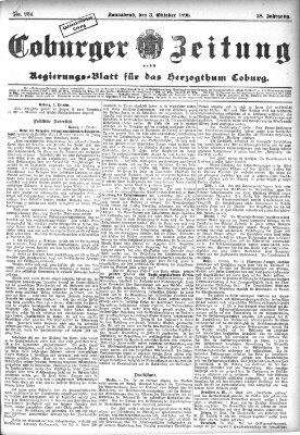 Coburger Zeitung Samstag 3. Oktober 1896