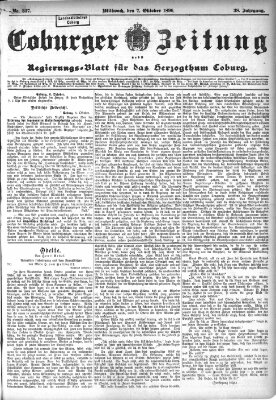 Coburger Zeitung Mittwoch 7. Oktober 1896