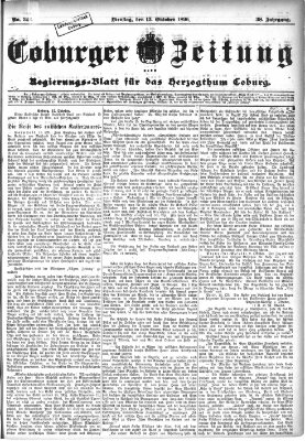 Coburger Zeitung Dienstag 13. Oktober 1896