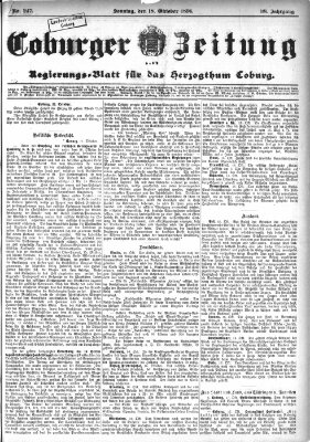 Coburger Zeitung Sonntag 18. Oktober 1896