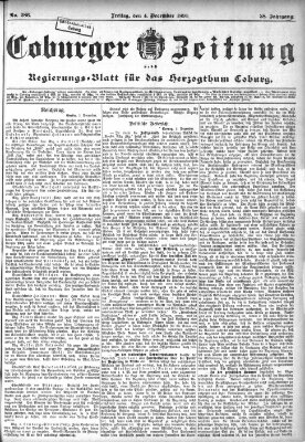 Coburger Zeitung Freitag 4. Dezember 1896
