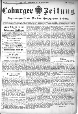 Coburger Zeitung Samstag 16. Januar 1897