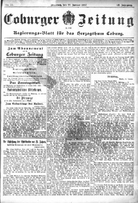 Coburger Zeitung Mittwoch 27. Januar 1897