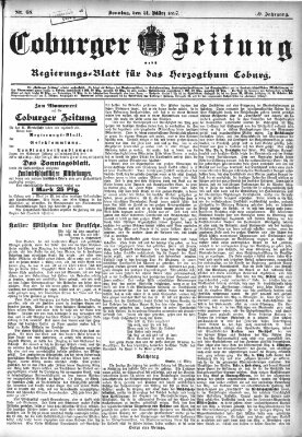 Coburger Zeitung Sonntag 21. März 1897