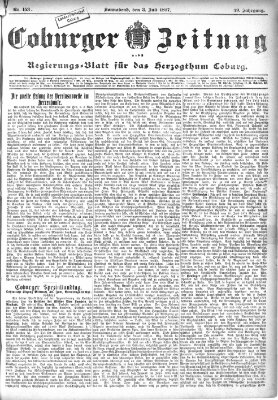 Coburger Zeitung Samstag 3. Juli 1897