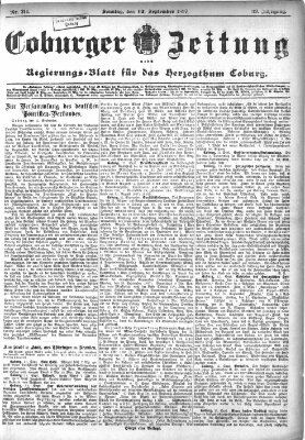 Coburger Zeitung Sonntag 12. September 1897