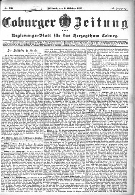 Coburger Zeitung Mittwoch 6. Oktober 1897