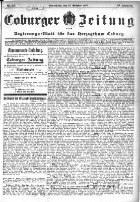 Coburger Zeitung Samstag 16. Oktober 1897