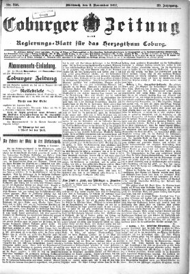 Coburger Zeitung Mittwoch 3. November 1897