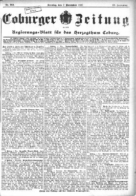Coburger Zeitung Sonntag 7. November 1897