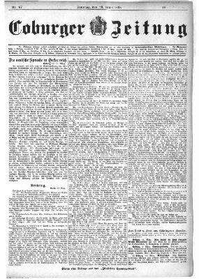 Coburger Zeitung Sonntag 20. März 1898