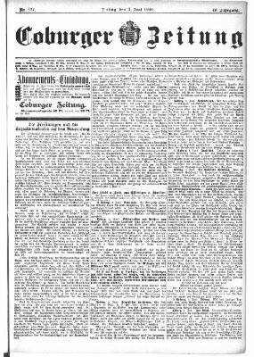 Coburger Zeitung Freitag 3. Juni 1898