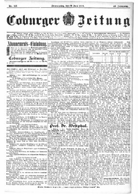 Coburger Zeitung Donnerstag 9. Juni 1898
