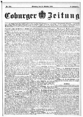Coburger Zeitung Dienstag 18. Oktober 1898