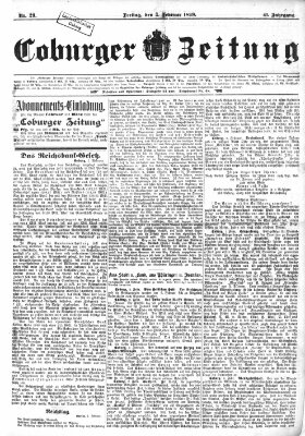 Coburger Zeitung Freitag 3. Februar 1899