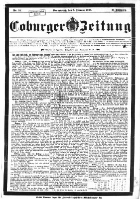 Coburger Zeitung Donnerstag 9. Februar 1899