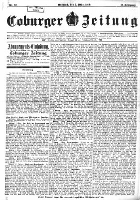 Coburger Zeitung Donnerstag 2. März 1899
