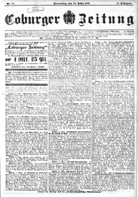 Coburger Zeitung Donnerstag 30. März 1899