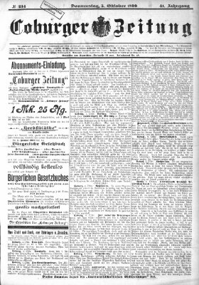 Coburger Zeitung Donnerstag 5. Oktober 1899