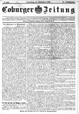 Coburger Zeitung Sonntag 15. Oktober 1899