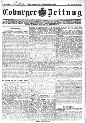 Coburger Zeitung Mittwoch 13. Dezember 1899