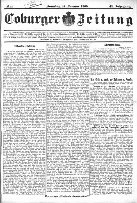 Coburger Zeitung Sonntag 14. Januar 1900