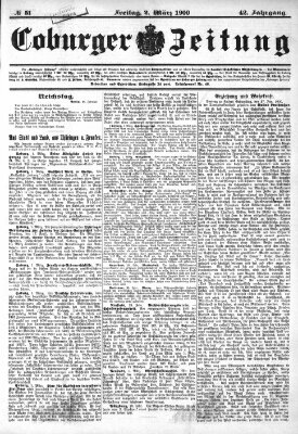 Coburger Zeitung Freitag 2. März 1900