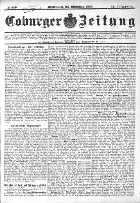 Coburger Zeitung Mittwoch 24. Oktober 1900