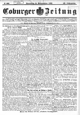 Coburger Zeitung Sonntag 11. November 1900
