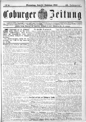 Coburger Zeitung Dienstag 8. Januar 1901