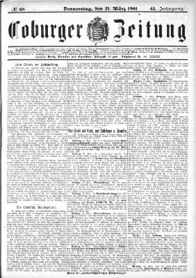 Coburger Zeitung Donnerstag 21. März 1901