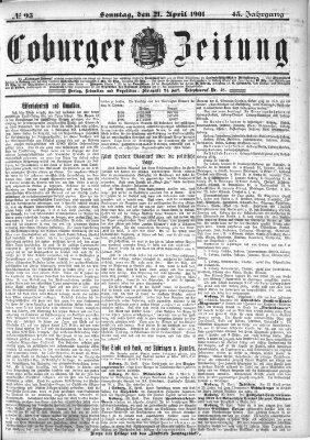 Coburger Zeitung Sonntag 21. April 1901